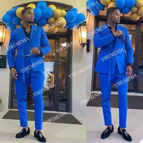 YIWUMENSA Spring/Autumn Royal Blue Business Mens Suits 2 Pieces Blazer Tuxedos Terno Masculino Robe De Mariée Prom Dinner Dress