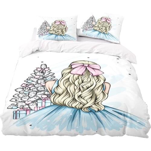 Beautiful Female Back View Pattern Duvet Cover Set 200x200 Pillowcase 3Pcs,245x210 Quilt Cover,Blanket cover,White Bedding Set