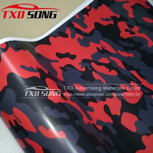10/20/30/40/50/60CMX152CM/LOT Red Camouflage Vinyl Wrap Black & Red Camo Vinyl Car Wrap Air Drain Vehicle Wraps Small Design