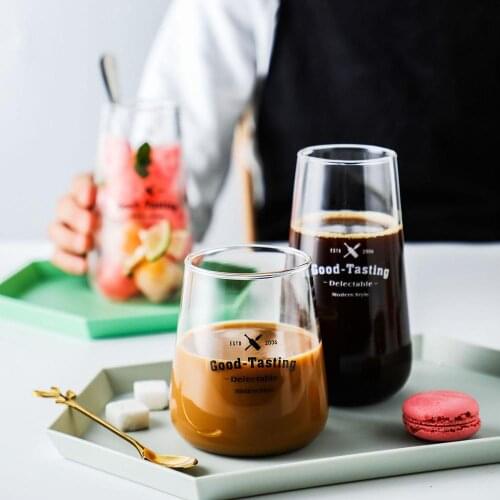 Creative Glass Cup Coffee Mug Drinkware Transparent Drinking Glasses Juice Milk Coffee Cups Teacup Healthy Wine Beer Glass Cups