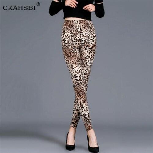 CKAHSBI Leopard Leggings Women Tights Not See Through Fitness Printed Yoga Pants Women Stretch Leopard High Waist Yoga Leggings