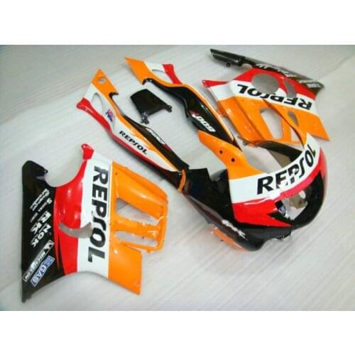 Hot Sales,Customized fairing For Honda CBR600 F3 1995 1996 95 96 REPSOL Orange red black Motorcycle Fairings Injection molding