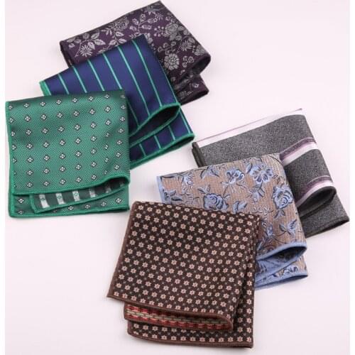 Linbaiway Classic Pocket Square Paisley Floral Handkerchiefs Mens Small Pocket Towel for Wedding Party Suit Hankies Custom Logo