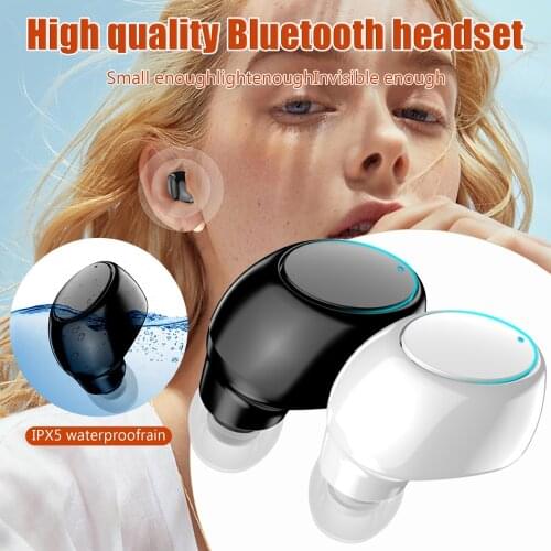 Mini Invisible Bluetooth Earphone In-Ear Stereo Earbud Handsfree Sports Gaming Headset TWS Wireless Headphone With Microphone