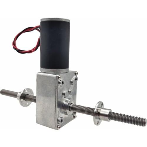 12V 24V DC Worm Gear Motor Threaded Shaft M8 With Flange Reversed Adjustable Speed And Self-Locking Function For Smart Device
