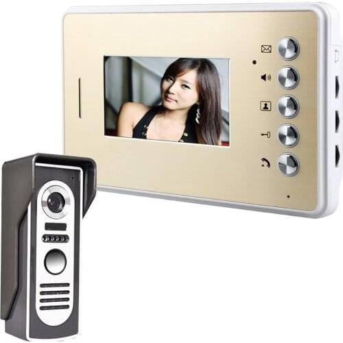 MOUNTAINONE 4.3 Inch Video Door Phone Doorbell Intercom Kit 1-camera 1-monitor Night VisionHD 700TV Lines
