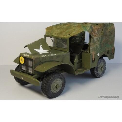 DIYMyModeI Us dodge wc-51 jeep DIY Handcraft Paper Model KIT Handmade Toy Puzzles Gift Movie prop