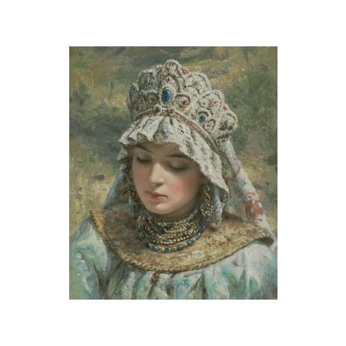 DIY 14CT Unprinted Cross Stitch kits Embroidery Set Russian Beauty Pattern People Counted Wall Decoration Home Handmade Art