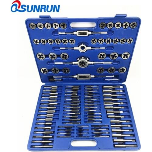 110pcs/set tap die set M3-M12 M6-M20 Screw Thread Metric Taps wrench Dies DIY kit wrench screw Threading hand Tools Alloy Metal