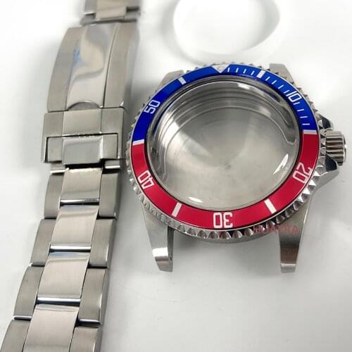 Watch case steel strip set acrylic glass 40mm, aluminum ring 316L stainless steel, suitable for meiyota8215 mingzhu2813 movement