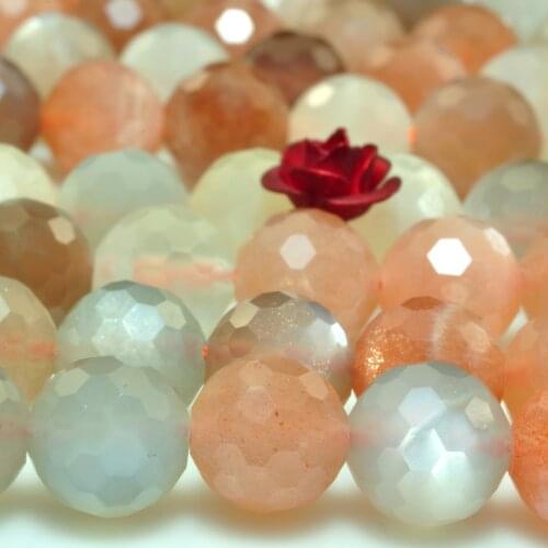 Natural Rainbow Moonstone A Grade Faceted Round Loose Beads Wholesale Gemstone Semi Precious Stones Bracelet For Jewelry Making