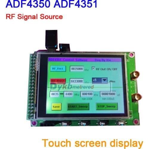 New ADF43501 ADF4350 RF Signal Source Sweep Frequency Board sine wave 35M-4.4G with TFT Touch screen display