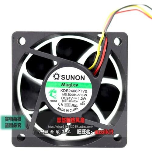 6025 KDE2406PTV2 24V 1.2W 6CM 6025 3-wire inverter cooling fan