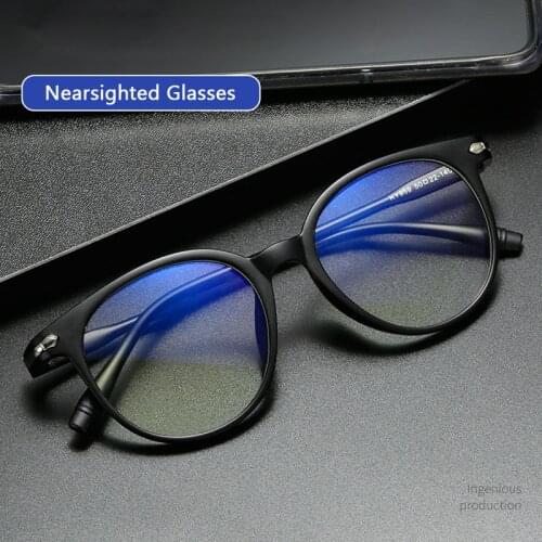 Men Women Myopia Glasses Vintage Round Prescription Short-sight Eyewear Clear Nearsighted Glasses -1.0 -1.5 -2.0 -2.5 -3.0 -3.5
