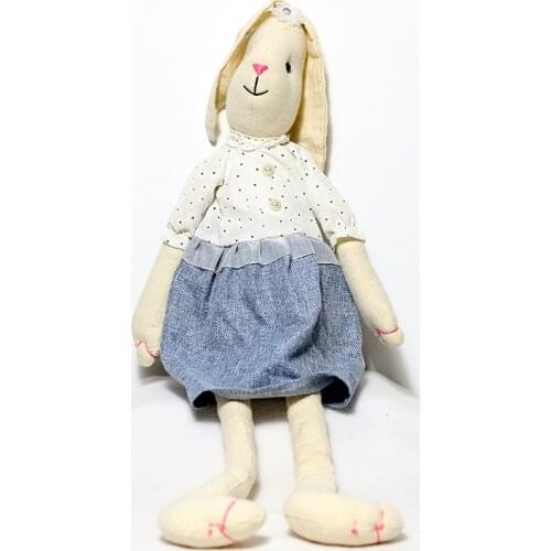 80cm Plush Rabbit Girl Sleeping Doll Cute Rabbit Doll Cartoon Animal Doll Birthday Party Decoration Easter Bunny Gift for Baby