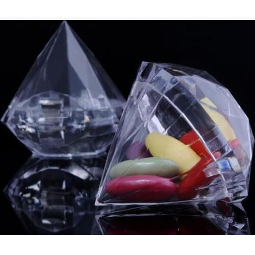 Clear plastic diamond shape candy box wedding party transparent favor gift boxes festive christmas birthday holiday decoration
