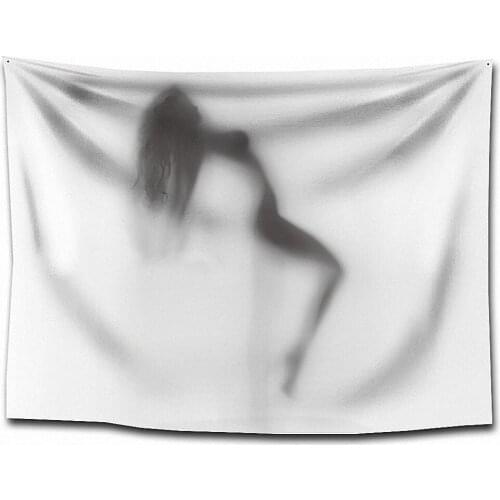 Sexy Artistic Woman Silk Mesh Panties Ass Poster Background Hanging Cloth Tapestry Mural Curtain Banners Home Decoration H6