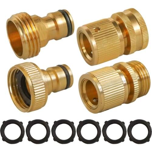 Hose Connector Quick Thread Nipple Connector Garden Hose Quick Connect EU Bag Size 16*12cm US All Copper Water Pipe Joint Set