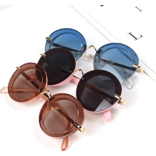 Elbru Round Frame Polarized light Childrens Sunglasses Ultraviolet-proof Eye Protection Fashion Personality Baby Sunglasses