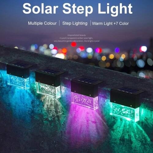 LED Colorful Solar Light Control Light IP65 Outdoor Waterproof Fence Lighting Garden Wall Light Stair Deck Step Landscape Light