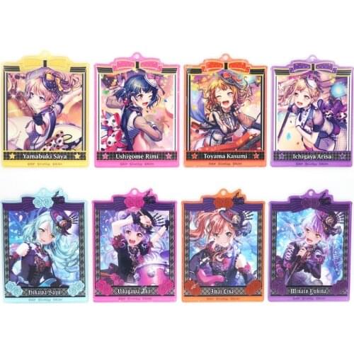 Bang Dream! Roselia Poppin'Party Anime Game Saya Rimi Kasumi Arisa Sayo Ako Lisa Yukina Acrylic Strap Keychain