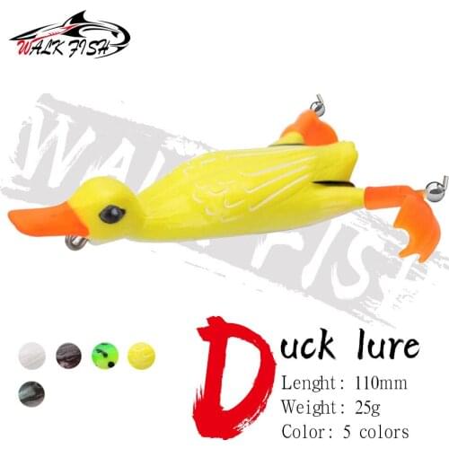 WALK FISH Duck 11cm 25g Soft Fishing Lure Topwater Floating Simulation Fishing Baits Silicone Artificial Fishing Baits Tackles