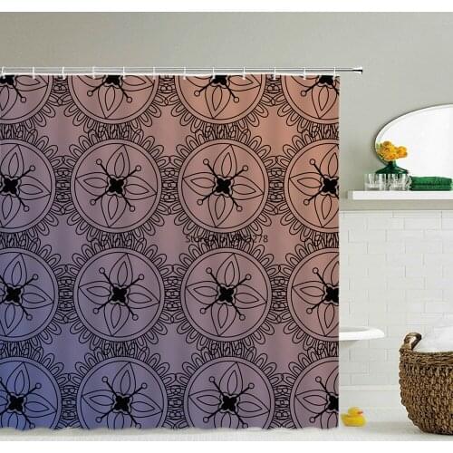 Flowers Printing Polyester Fabric Shower Curtains Decor Multi-size Bohemian Shower Screen Waterproof Shower Curtain for Bathroom