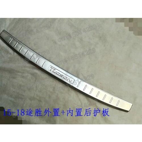 Rear Bumper Protector Sill Trunk Rear guard Tread Plate cover TrimFor Hyundai Tucson 2015 2016 2017 2018 Car styling