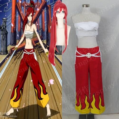 Japanese Anime Fairy Tail Cosplay AI Lusha Dress Costume for women Erza Scarlet Cosplay Costume Unisex Halloween Party Costume