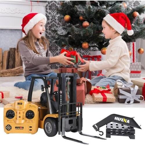 1:14 Diecast RC Forklift Full Functional 8-Channel Alloy Forklift Construction Vehicle Model