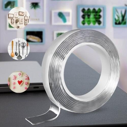 1M-20M Nano Tracsless Tape Double Sided Tape Transparent No Trace Reusable Waterproof Adhesive Tape Cleanable Home Wall Sticker