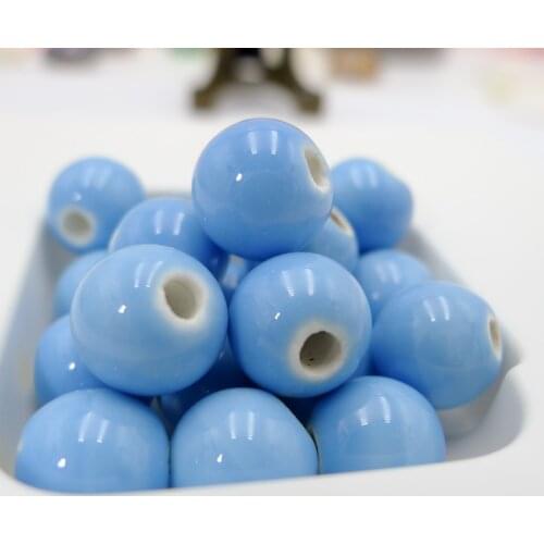 10# 40pcs Jingdezhen Ceramic Beads Wholesale Flower Porcelain Bead For Jewelry Making 10mm Beads #A312A