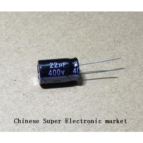 10PCS 400V22UF 13*20mm 22UF 400V 13*20 Electrolytic capacitor
