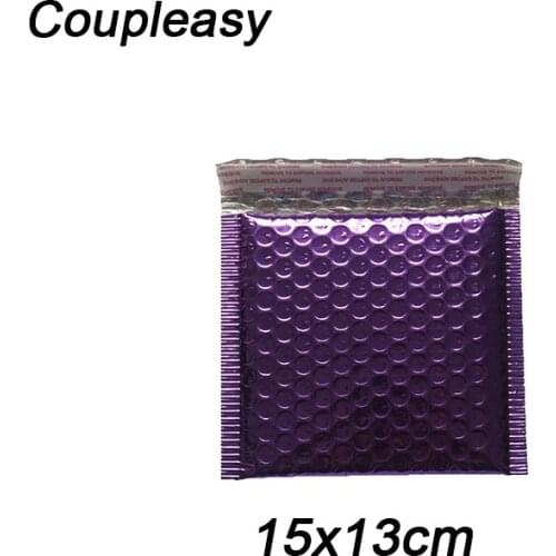 100Pcs 15x13cm Bubble Bag Bright Purple Bubble Mailer Small Size Shipping Mailing Bag with Bubble Waterproof Courier Bags