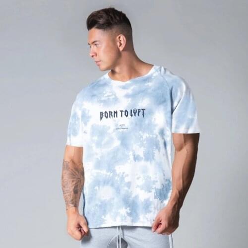 2021Summer Mens loose T Shirts Short Sleeve T-shirt Workout Clothes Cotton men Muscle Gyms Fitness Clothing Bodybuilding Tops
