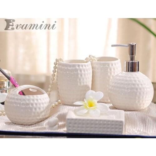 5pcs/set Ceramic Bathroom Accessories Sets/Soap Dispensers/Dishes/Toothpaste Holders/Soap tray/Bathroom Tumblers/Bathroom Kit