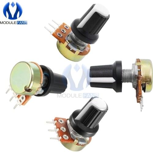 5PCS WH148 Electronic With Cap Linear Taper 1K 2K 3K 5K 10K 20K 30K 50K 100K 200K 300K 500K 1M Ohm Diy Rotary Potentiometer