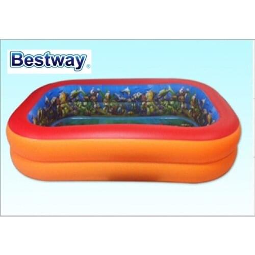 54114 Bestway 2.62mx1.75mx51cm Splash And Play Interactive Series 3D Adventure 8.6'x69"x20" Two-ring Rectangular Inflatable Pool