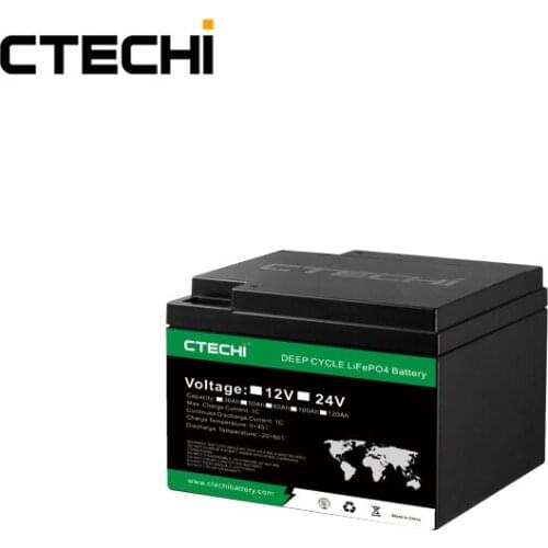 CTECHI rechargeable 12V 20Ah Deep Cycle LiFePo4 battery pack solar Energy Storage system battery