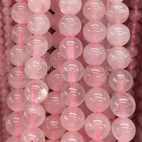 Free Shipping Fashion Jewelry 6mm 8mm 10mm Pink Crystal Round Loose Beads 15" FG8445