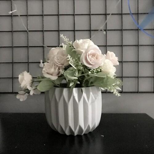 Big Cement Round Flower Vase Mould Desktop Decorating Silicone Concrete Planter Pot Molds