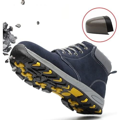 High Steel Toe Safety Work Shoes Men Fashion Breathable Slip Casual Boots Mens Labor Insurance Puncture Men Safety Shoes