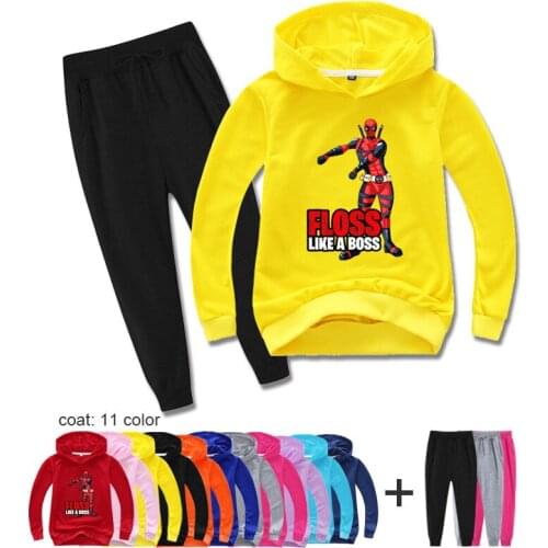Boys/Girls Childrens Hoodie Set New Childrens 2-15 Years Old Spring and Autumn Hoodie Top + Pants Two-piece Sports Casual Suit