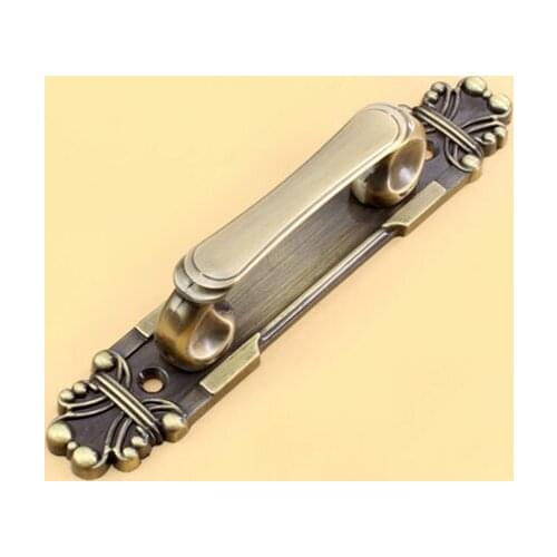 Villa Door Handle Door Handle Invisible Door European Antique Copper Handle(C.C.:144mm Length:216mm)