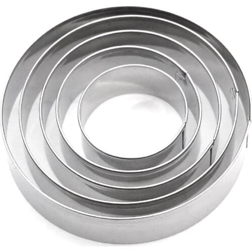 Mousse Cake Cutter Molds Round Circle Donut Shape Metal Multi Size Fondant Cookie Mold Kitchen Baking Decorating Supplies 5pcs