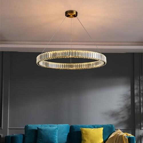 Living room chandelier modern simple atmosphere dining room bedroom new light luxury high grade household Round Crystal Chandeli