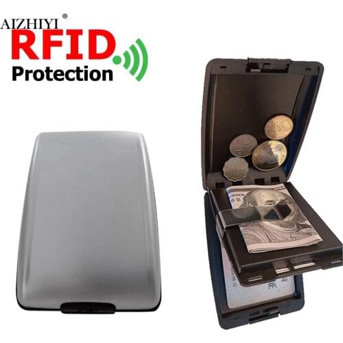 Fashion Aluminum Alloy RFID Credit Bank Card Holder Men Women Wallet Money Bag Multi-function Business Card Purses Pocket