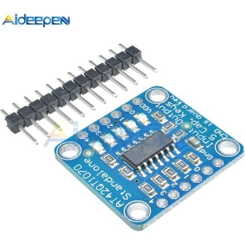 DC 1.8V-5.5V AT42QT1070 5-Pad Capacitive Touch Sensor Module Breakout Board For Standalone Mode Update Regular Button Item