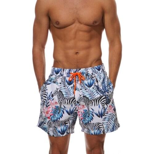 Men Swimming Briefs 2019 Breathable Sport Swimming Shorts Print Loose Waist Beach Trunks Summer Swim Briefs Mens Sexy Swimwear