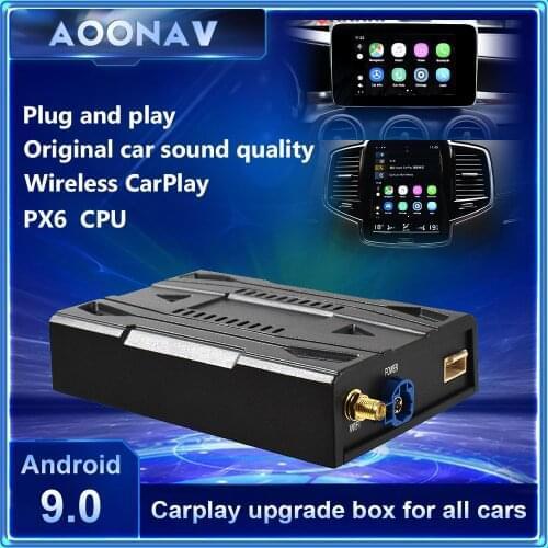 New Carplay Ai Box Upgrade Car TV Video Box With GPS Carplay To Car Android 9.0 PX6 System Play &Play Youtube Netiflix